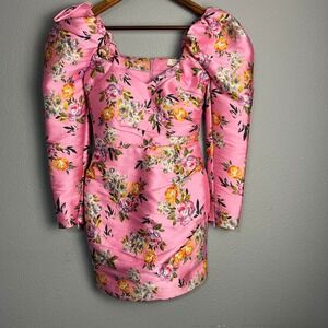 Bec + Bridge Peony Party Floral Mini Dress Puff Sleeve Cocktail Pink Revolve 2